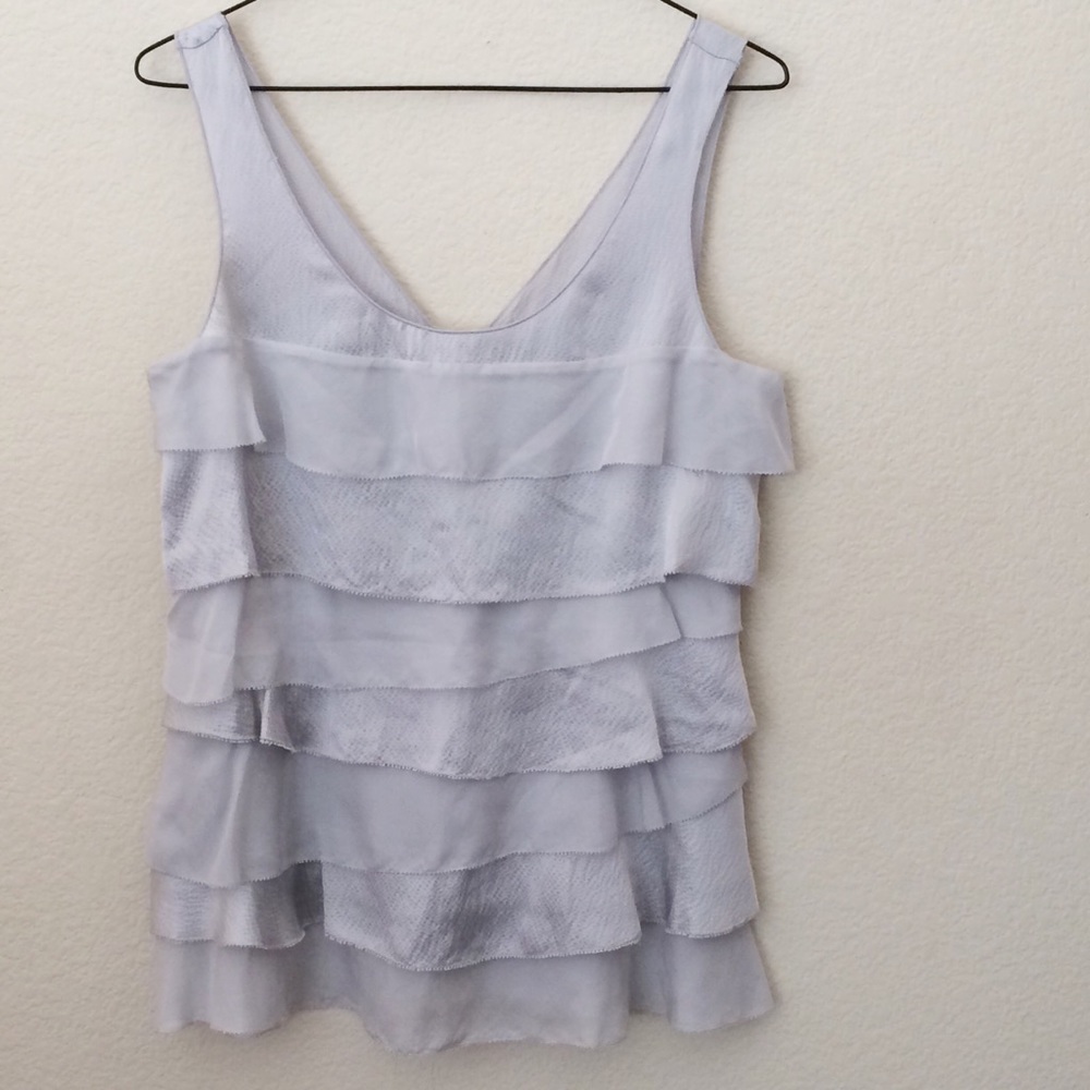 White House Black Market Silk Tiered Tank Top